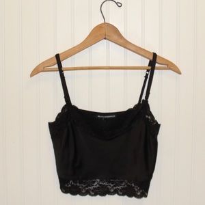 Brandy Melville black lace crop top